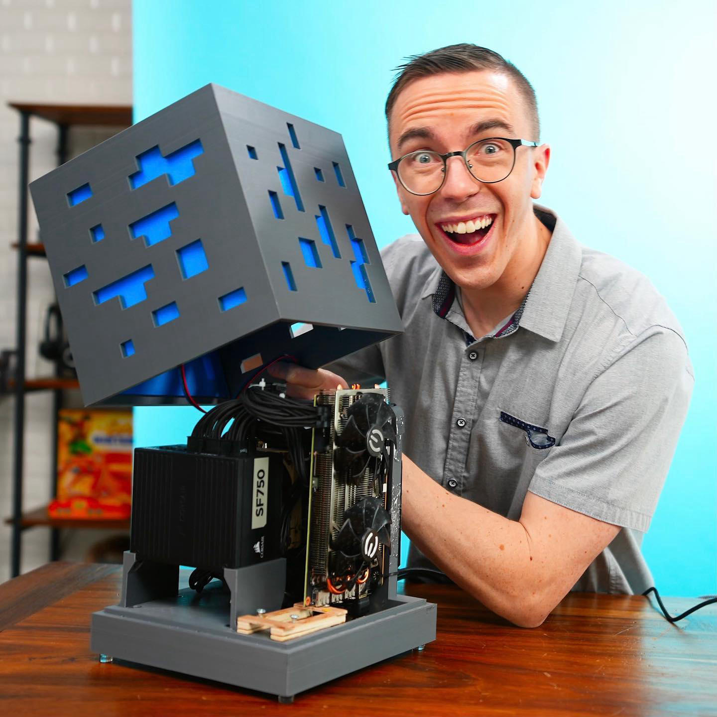 Austin Evans - We built a gaming PC in a fully 3D printed cube